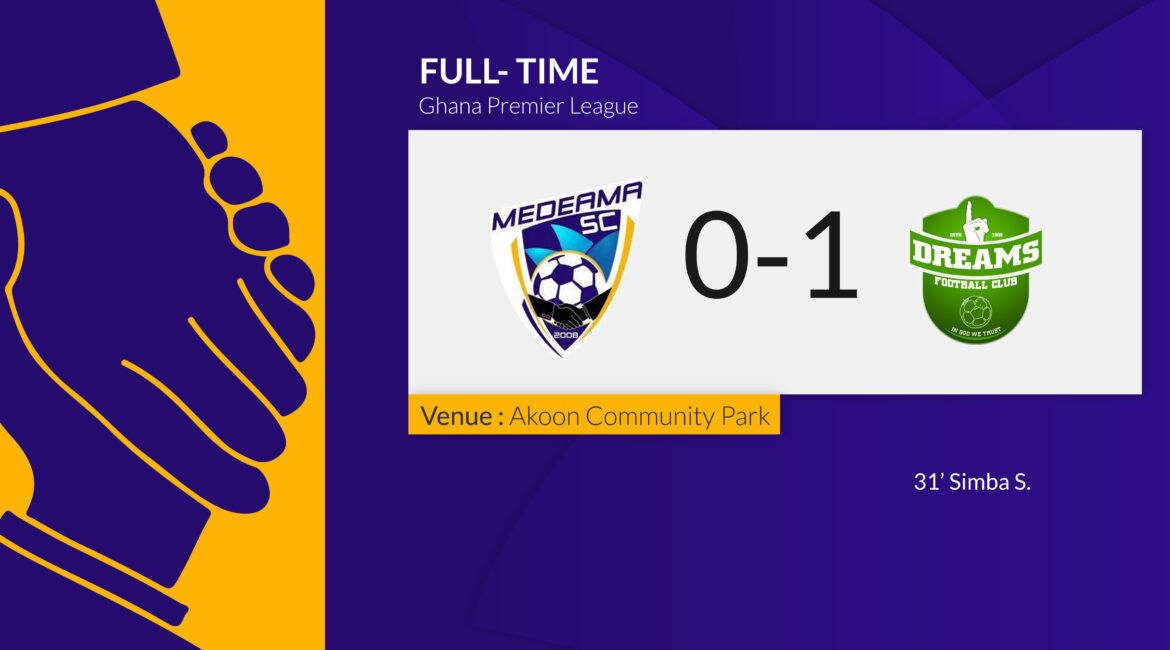 Full time results. Medeama SC vs Dreams FC